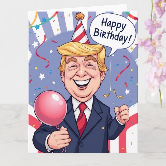 Funny Grattis på födelsedagen-kort från Trump-Pers Kort (Orkide)