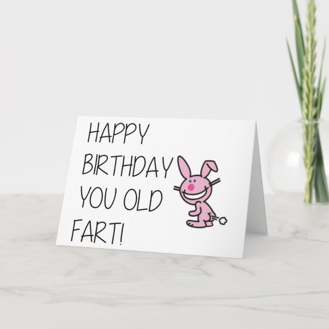 Funny Grattis på födelsedagen-kort - Gammalt kort (Framsida)