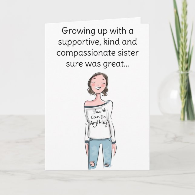 Funny Grattis på födelsedagen Sister Kort (Framsida)