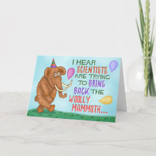 Funny Grattis på födelsedagen Wooly Mammoth Joke A Kort