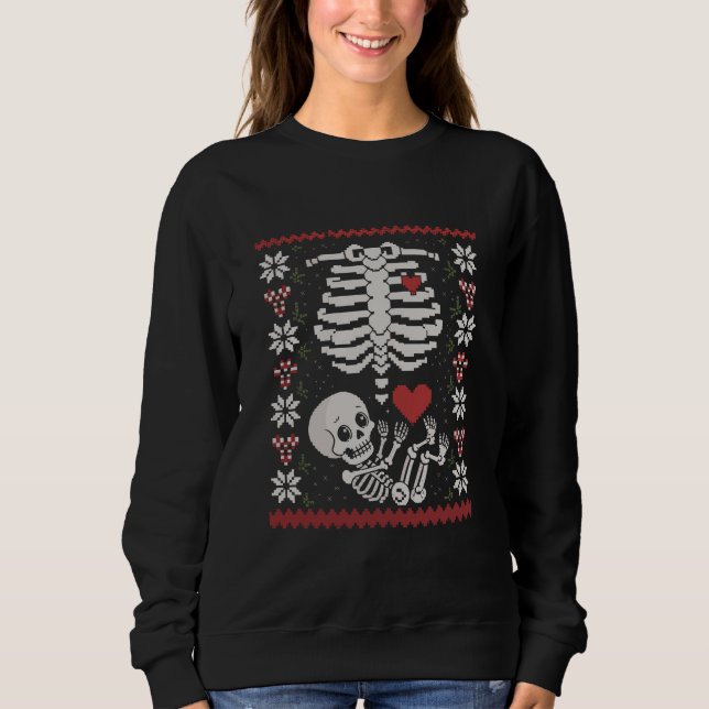 Funny gravid, fuktig julsötare Skull T Shirt (Framsida)