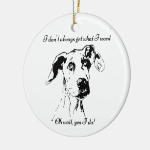 Funny Great dane har förstört Dog Humor Julgransprydnad Keramik