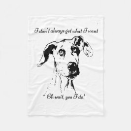 Funny Great dane Hund-citat Fleecefilt
