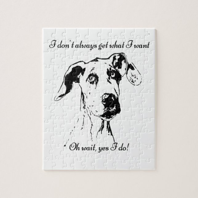 Funny Great dane Hund-citat Pussel (Vertikal)