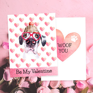 Funny Great dane I Woof You Hund Valentine Day Julkort