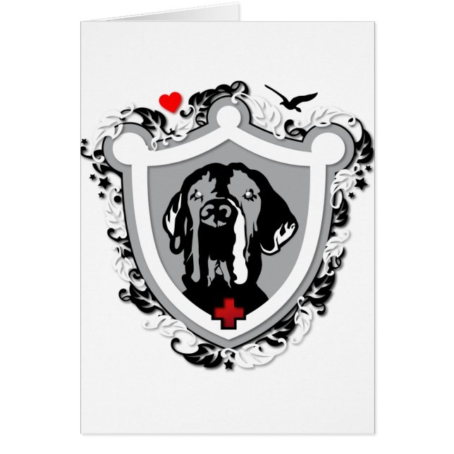 Funny Great dane Ilios Hälsningskort (Framsidan)