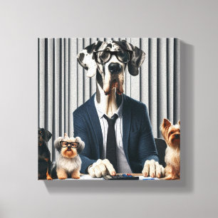 Funny Great dane Mantle-arbetsrevisor Canvastryck