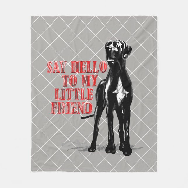 Funny Great dane Salute Fleecefilt (Framsidan)