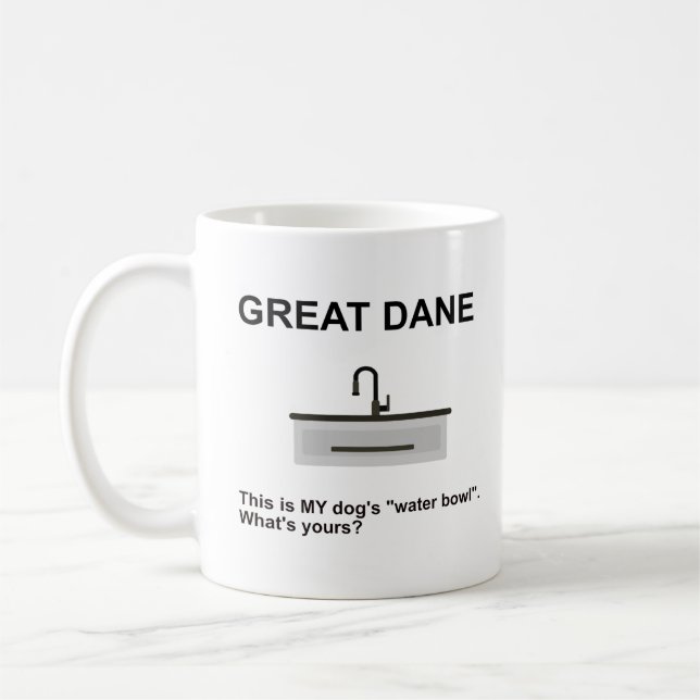 Funny Great dane Vatten Bowl Truth Kaffemugg (Vänster)
