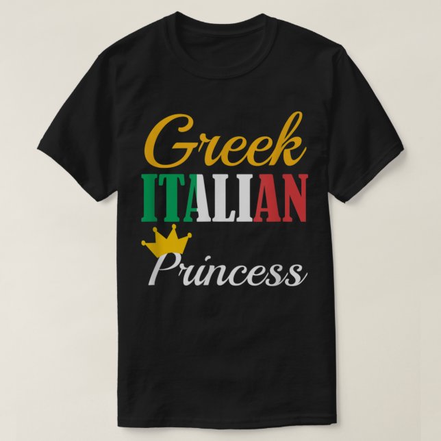 FUNNY GREEK ITALIAN PRINCESS Proud Greece Pride G T Shirt (Design framsida)