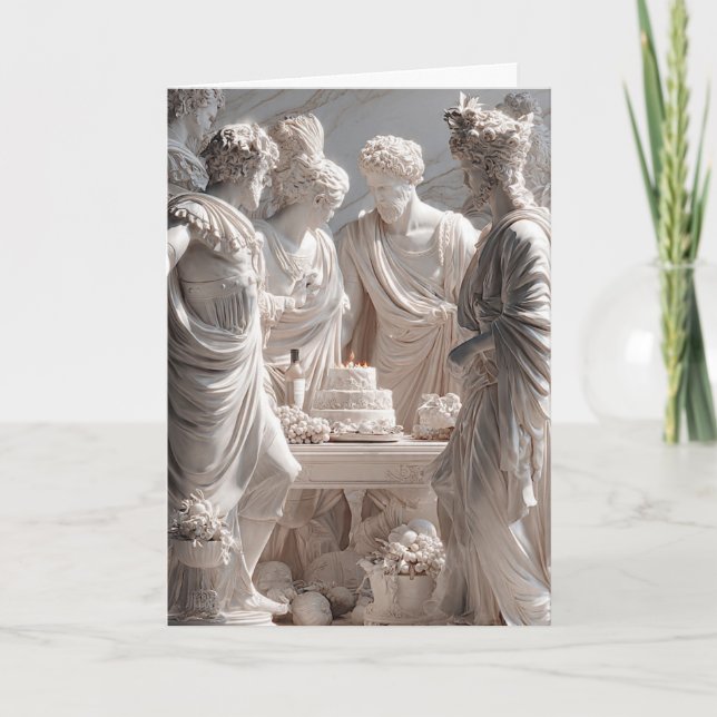 Funny Greek Statue Birthday Card – Classical Humor Kort (Framsida)