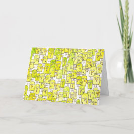 Funny Green Cartoon Birds Happy Birthday  Kort