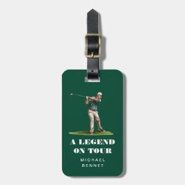Funny Green Golfer Sport Bagagebricka