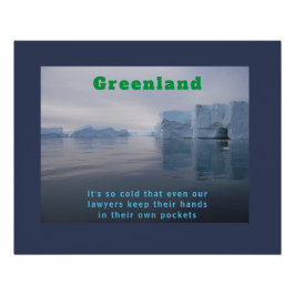Funny Green Iceberg Lawyer Joke Perfect Poster