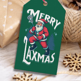 Funny Green Merry Laxmas Lacrosse Christmas Presentetikett
