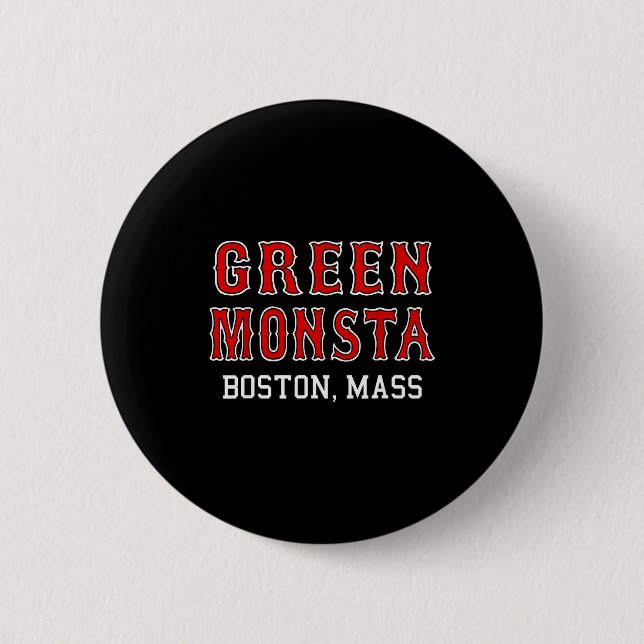 Funny Green Monstah Boston M New England  Knapp (Framsida)