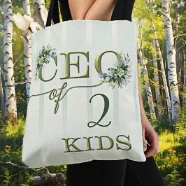 Funny Greenery Watercolor Mamma Tote Bag Tygkasse