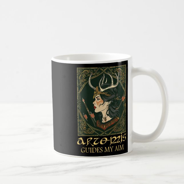 Funny grekisk gudinna Artemis Hjort Hunting Mythol Kaffemugg (Höger)
