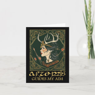 Funny grekisk gudinna Artemis Hjort Hunting Mythol Kort