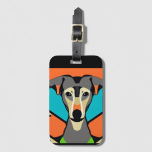 Funny Greyhound Abstrakt Art Bagagebricka