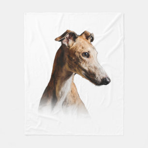 Funny Greyhound Ansikte Greyhound Smile Greyhound Fleecefilt