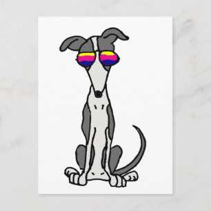 Funny Greyhound Hund i Sunglasses Vykort