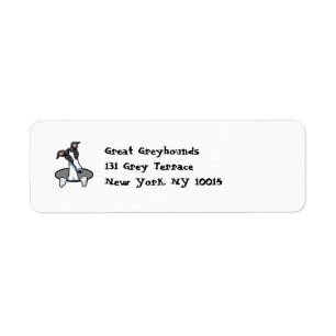 Funny Greyhound-textavsnitt Returadress Etikett