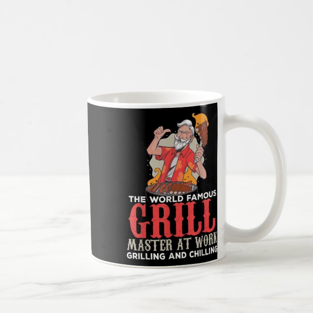 Funny Grill Master Bbq Älskare Foodies Chef Rökt Kaffemugg (Höger)