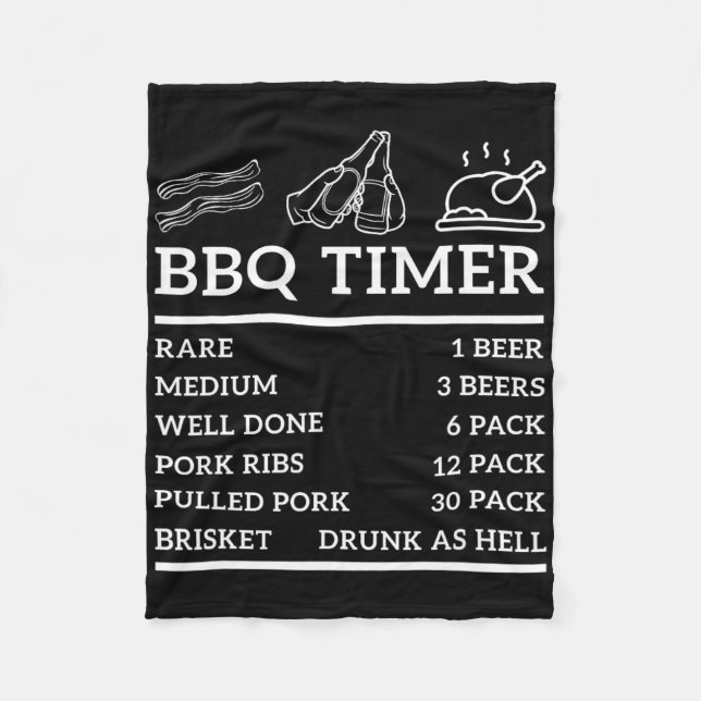 Funny Grill Sayed Bbq Timer Bbq Beer Grill Pappa B Fleecefilt (Framsidan)