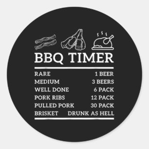 Funny Grill Sayed Bbq Timer Bbq Beer Grill Pappa B Runt Klistermärke