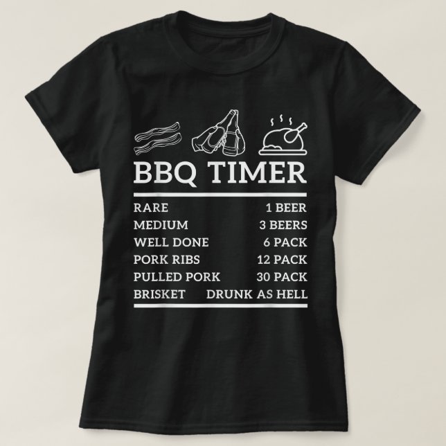 Funny Grill Sayed BBQ Timer Bbq Beer Grill Pappa B T Shirt (Design framsida)