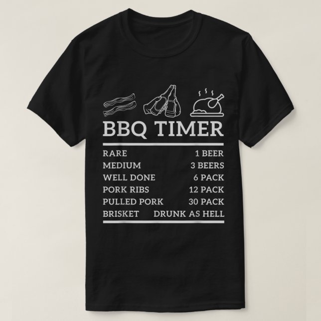 Funny Grill Sayed BBQ Timer Bbq Beer Grill Pappa B T Shirt (Design framsida)