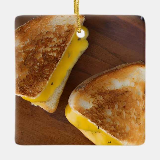 Funny Grilled Cheese Pun jul Julgransprydnad Keramik (Framsida)