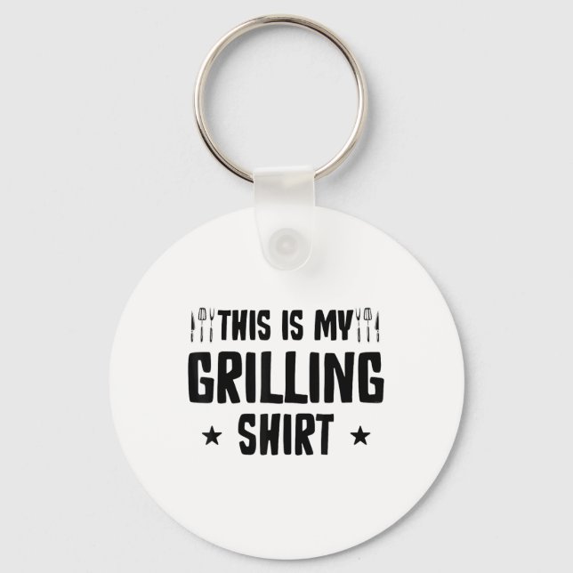Funny Grilling Barbecue Bbq Griller Smoker Pitmast Nyckelring (Framsida)