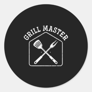 Funny Grilling Bbq Chef Gift Steak Grill Master Ba Runt Klistermärke