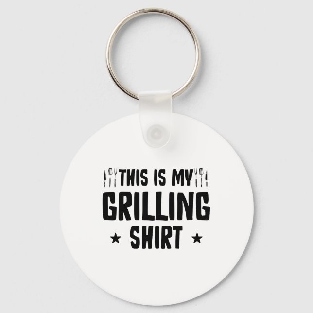 Funny Grilling Byrbecue Bbq Griller Smoker Pitmast Nyckelring (Framsida)