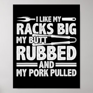 Funny Grilling Gris Rub Smoking Bbq Kött Smoker Poster