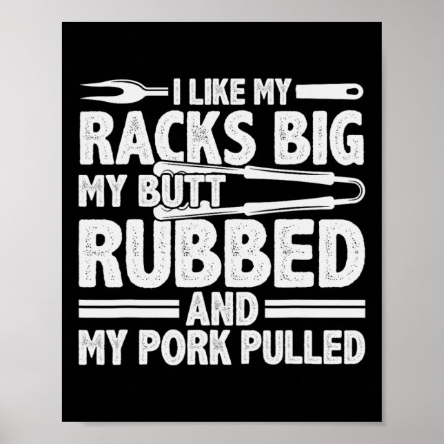 Funny Grilling Gris Rub Smoking Bbq Kött Smoker Poster (Framsidan)