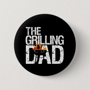 Funny Grilling Pappa Griller BBQ Party Fars dag Knapp
