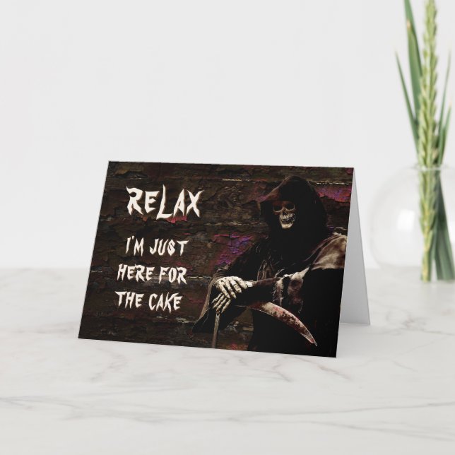 Funny Grim Reaper Birthday Card Kort (Framsida)