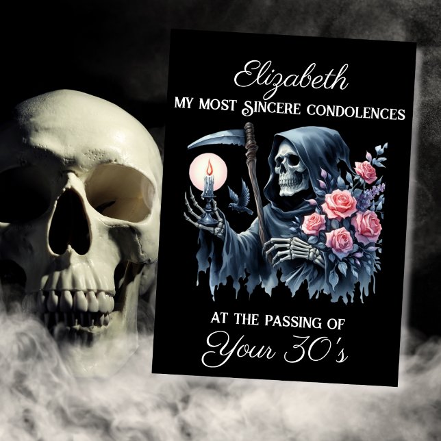 Funny Grim Reaper Death to My Youth 40th Birthday Kort (Skapare uppladdad)