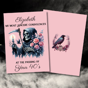 Funny Grim Reaper Death to My Youth 50th Birthday Kort