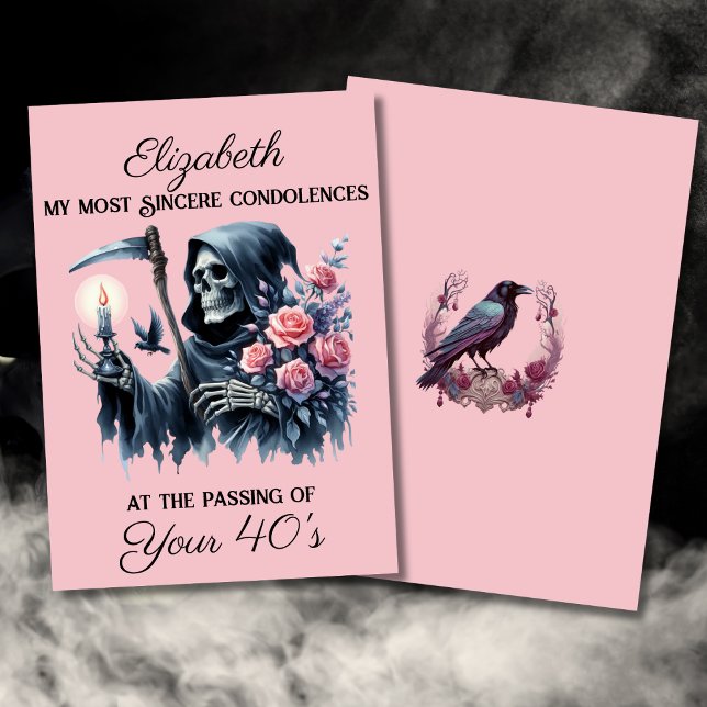 Funny Grim Reaper Death to My Youth 50th Birthday Kort (Skapare uppladdad)