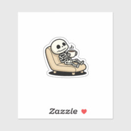 Funny Grim Reaper Drinking Coffee | "Dead Inside"  Klistermärken