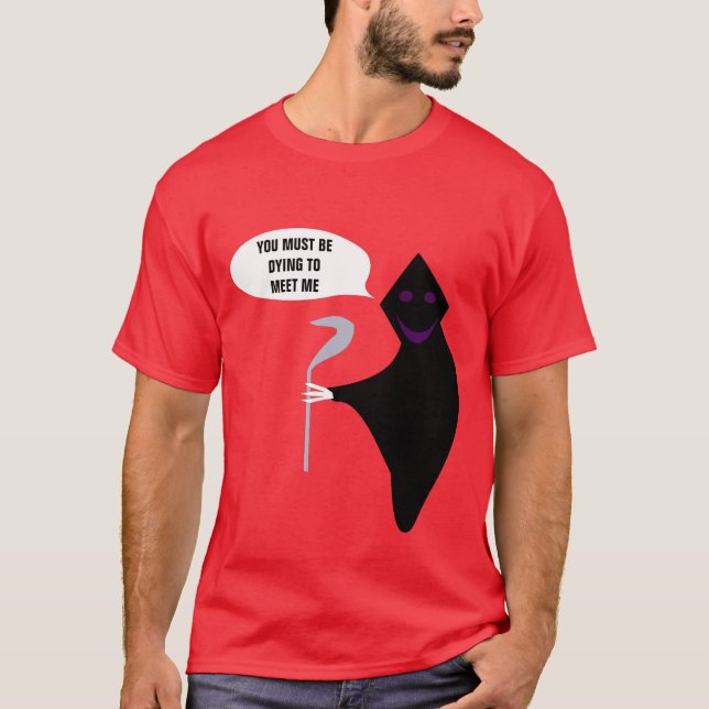 Funny Grim Reaper Halloween Anpassningsbar T Shirt (Framsida)