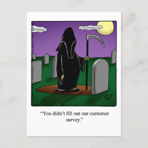 Funny Grim Reaper Humor Postcard Vykort