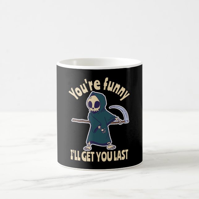 Funny Grim Reaper Skeleton Halloween Costume Kaffemugg (Center)