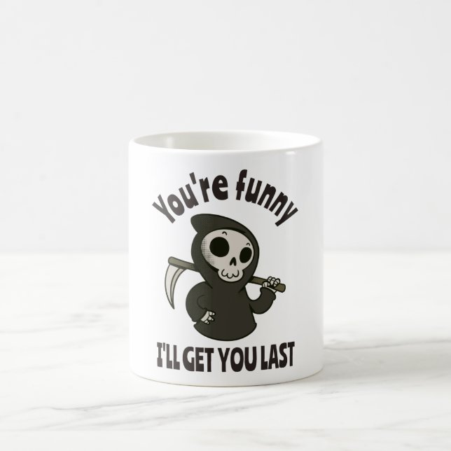 Funny Grim Reaper Skeleton Halloween Costume Kaffemugg (Center)