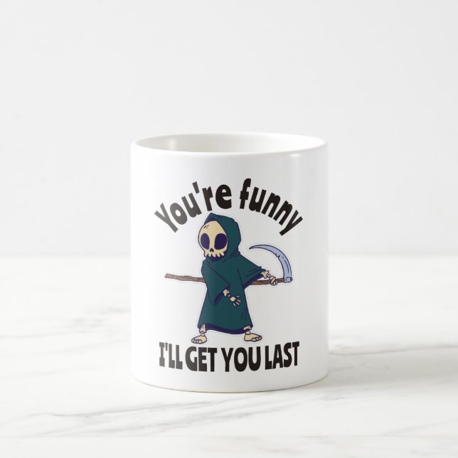 Funny Grim Reaper Skeleton Halloween Costume Kaffemugg (Center)