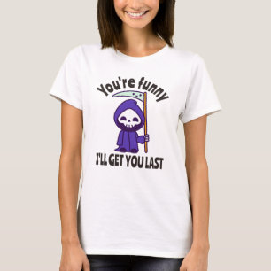 Funny Grim Reaper Skeleton Halloween Costume T Shirt